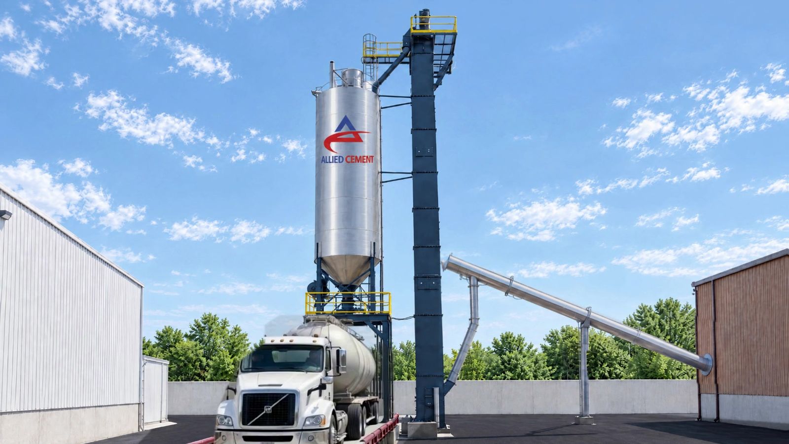 Tanker under the Allied Cement silo in Miami